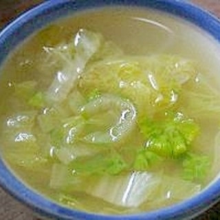 ふきのとう入りの白菜スープ